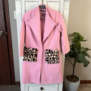 Pink long dress coat